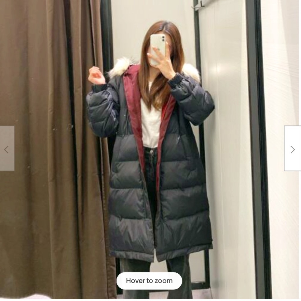 Zara Water Repellent Reversible Down Coat NWT